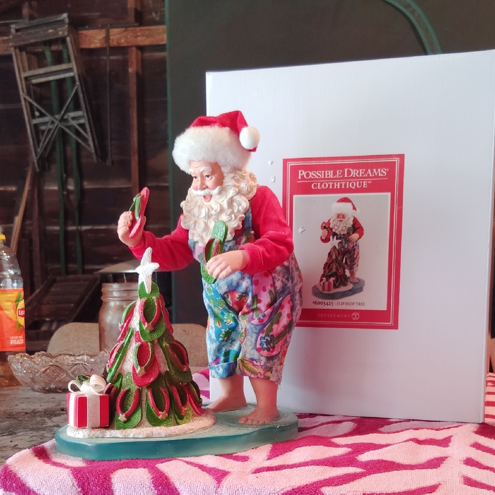 Possible Dreams Santa Figurine with Christmas Tree